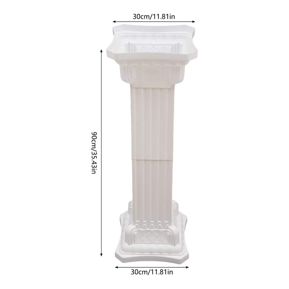 Elegant White Plastic Roman Decorative Columns for Weddings and Events, 35.43 in. Height (4-Pack)