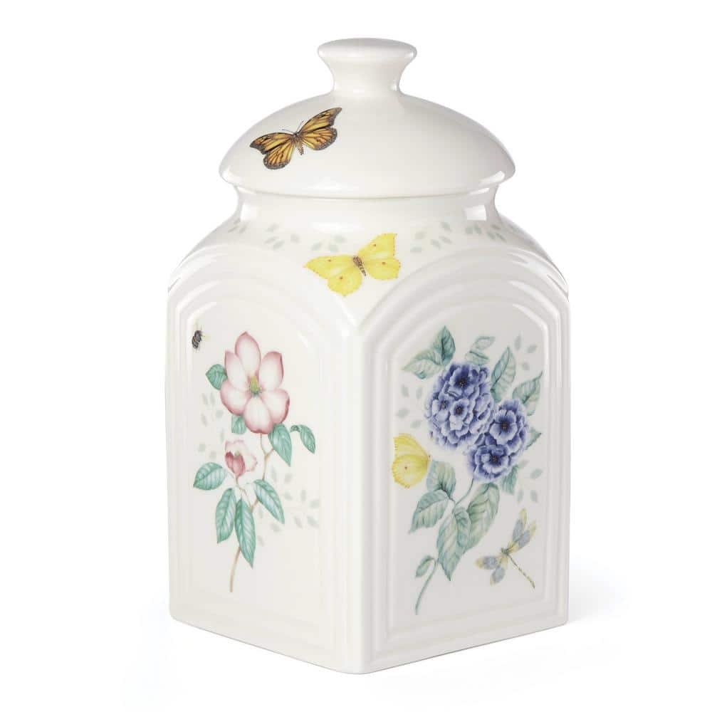 Butterfly Meadow White Ceramic Kitchen Canister Set