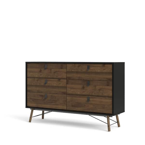 Walnut and black dresser deals