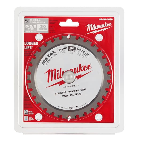 Milwaukee 5-3/8 in. x 30 Teeth Metal & Stainless Cutting Circular Saw Blade (2-Pack)