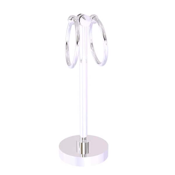 Allied Brass Southbeach Vanity Top 2-Towel Ring Guest Holder in Polished Chrome
