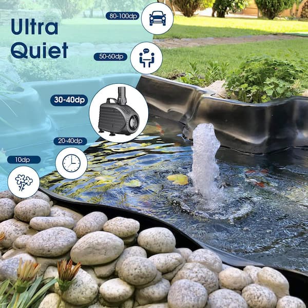 Submersible Water Pump 1200 GPH Ultra Quiet Fountain and Pond Pump