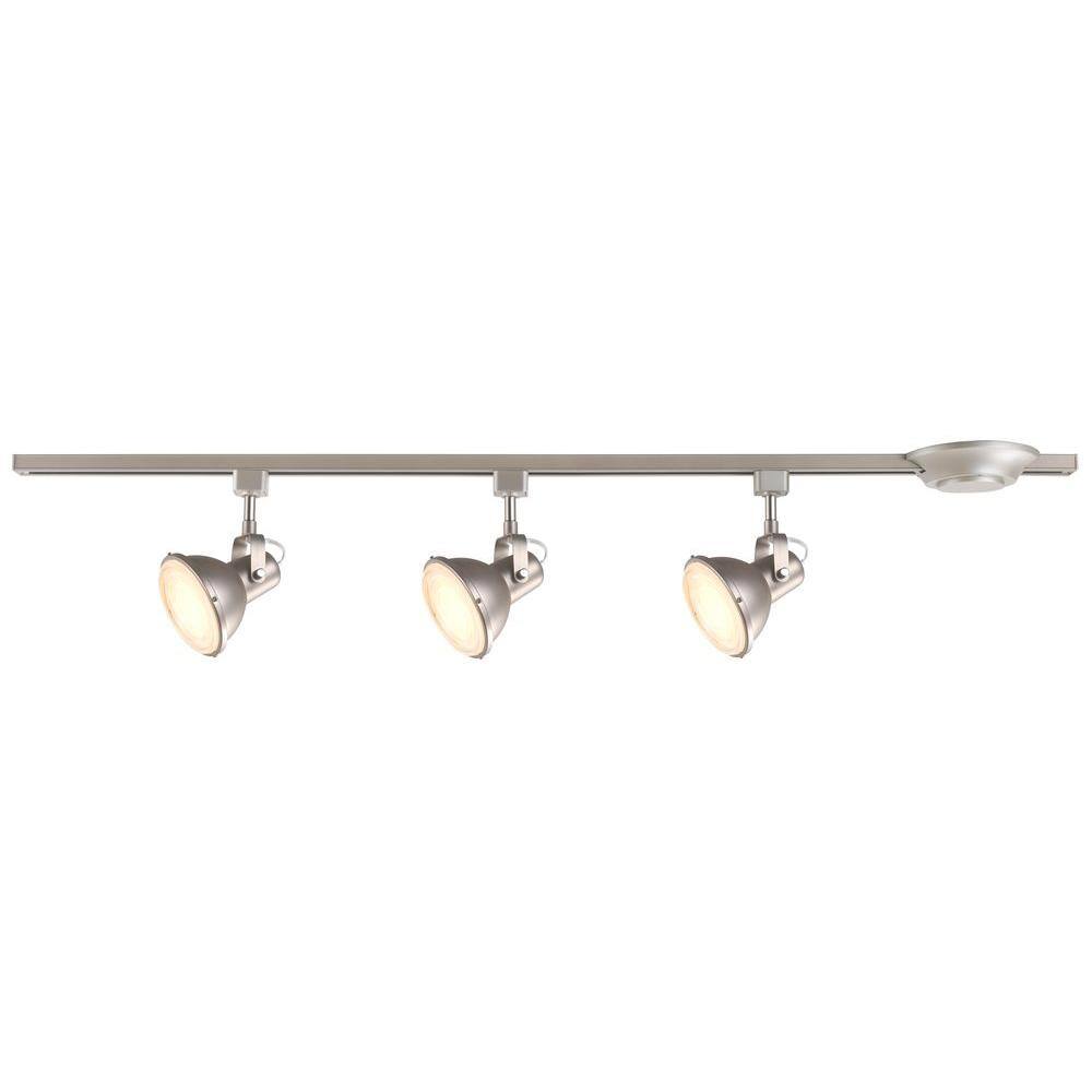 3-Light Brushed Nickel Restoration Linear Track Lighting Kit