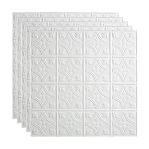 Traditional #1 Matte White 2 ft. x 2 ft. Lay In Vinyl Ceiling Tile ( 20 sq.ft. )