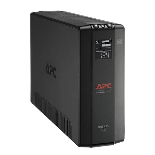 APC Back-UPS Pro 1350VA AVR/LCD Battery Backup/Surge Protector with 5 battery  backup outlets, 5 surge protect outlets BX1350M - The Home Depot