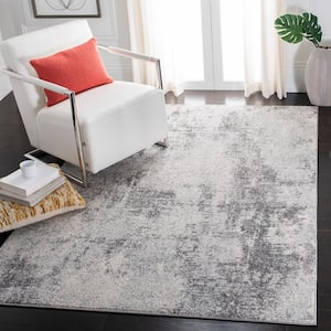 Tulum Ivory/Gray 3 ft. x 3 ft. Square Distressed Rustic Area Rug