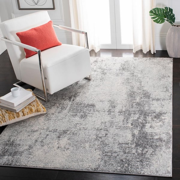 Tulum Ivory/Gray 9 ft. x 12 ft. Rustic Distressed Area Rug