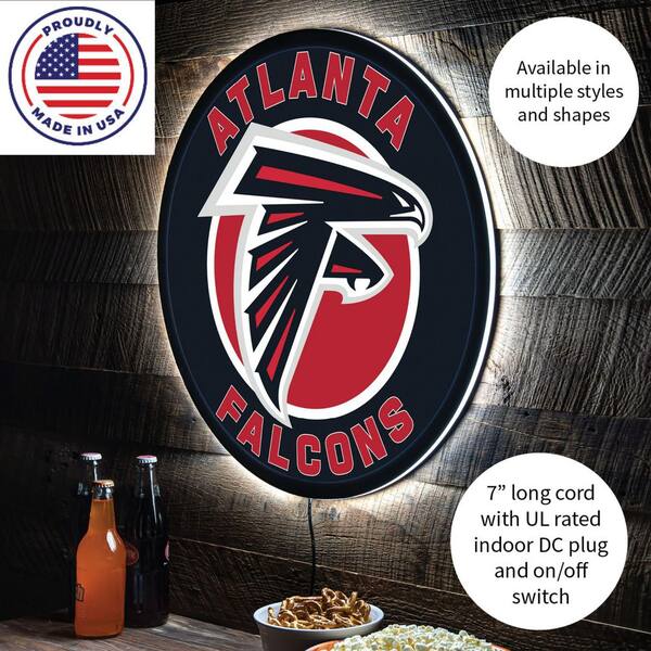 Atlanta Falcons 23 LED Retro Logo Round Wall Sign