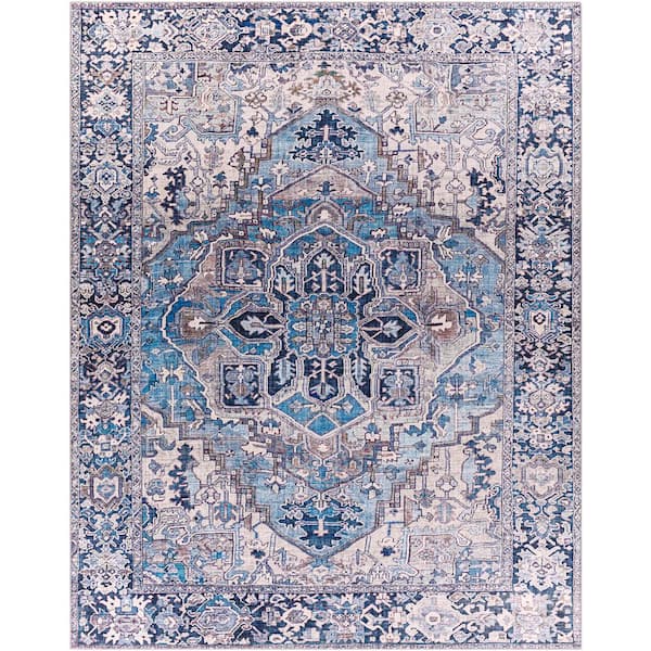Livabliss Rhene Denim/Lilac 8 ft. x 10 ft. Indoor Area Rug