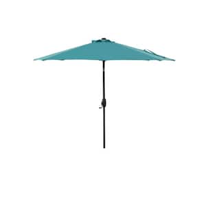 9 ft. Aluminum Beach Umbrella in Light Blue
