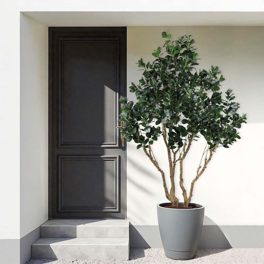 6.9 ft. Artificial Silk Tree Potted Fake Plant Large Faux Greenery