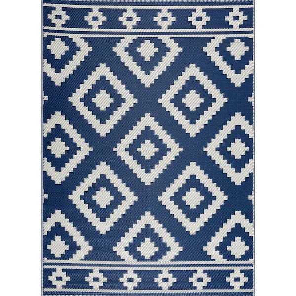 Milan Navy Creme 4 Ft X 6 Modern, Are Plastic Outdoor Rugs Good