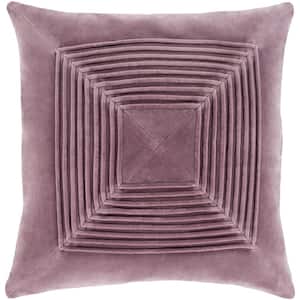Paden Mauve Solid Pleated Polyester Fill 22 in. x 22 in. Decorative Pillow