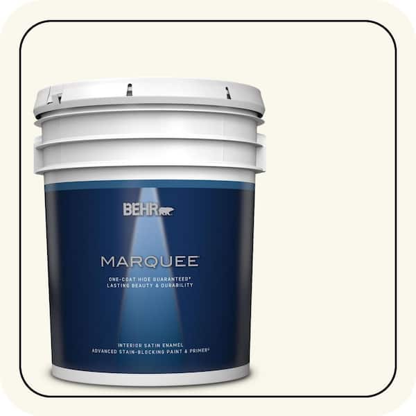 BEHR MARQUEE 5 gal. #YL-W10 Night Blooming Jasmine Satin Enamel Interior Paint & Primer