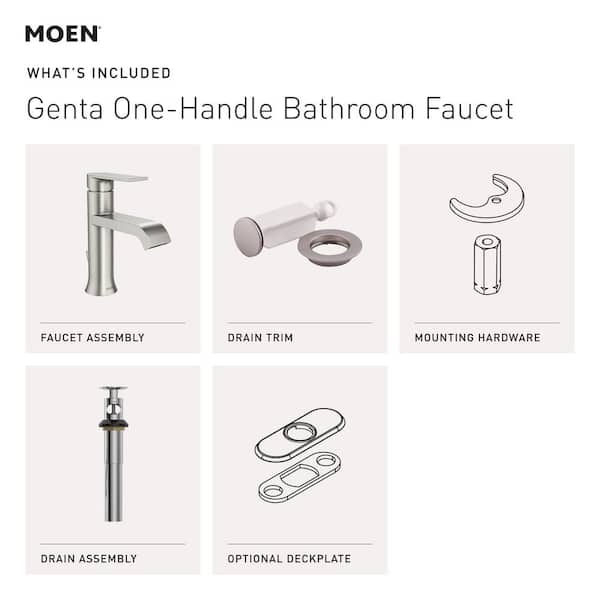Genta Single Handle Single Hole Bathroom Faucet with Drain Kit Included in Matte Black