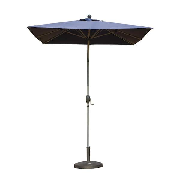 10 ft. Aluminium Market Crank Lift and Tilt Patio Umbrella in Blue
