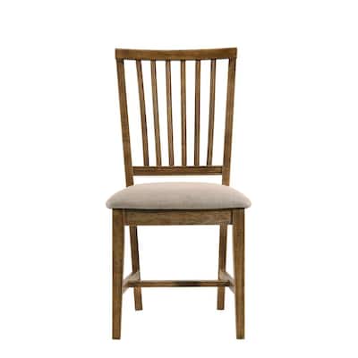 Tan Linen and Weathered Oak Wallace II Side Chair (Set of 2)