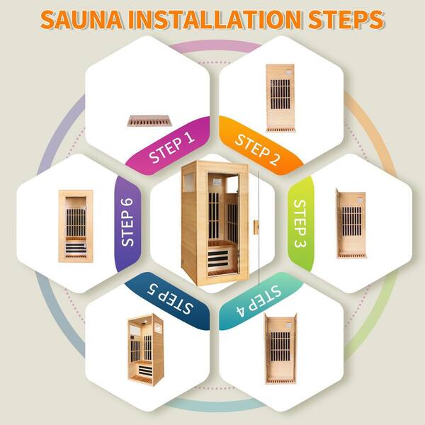Aoibox - 1-Person Graphene Far Infrared Sauna Room Dual Audio Bluetooth