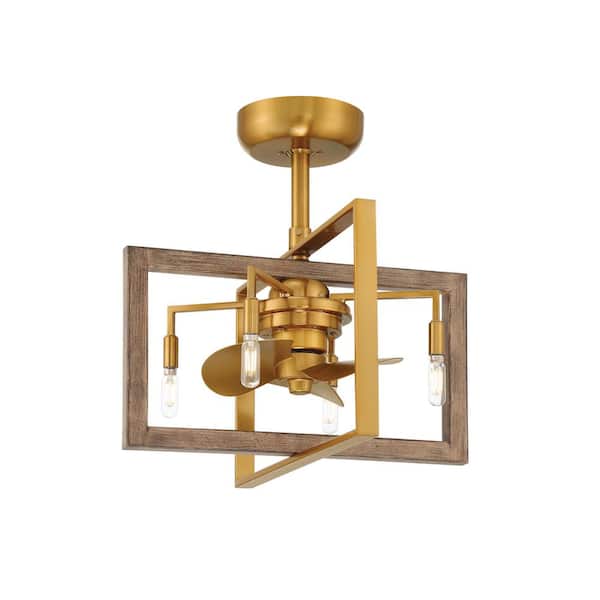 ARRANMORE LIGHTING & FANS Dallin 20 in. LED Indoor/Outdoor Aged Brass Ceiling Fan with Dimmable Lights and Remote Control