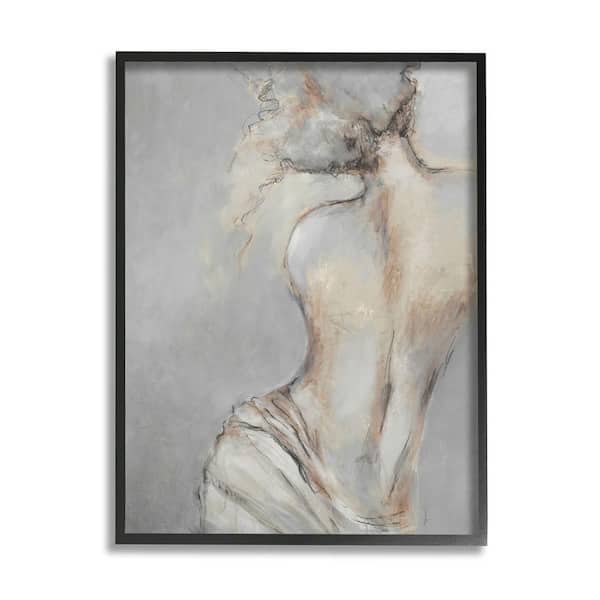 The Stupell Home Decor Collection Traditional Portrait Nude Woman Baroque Painting Design By Liz Jardine Framed People Art Print 14 in. x 11 in.