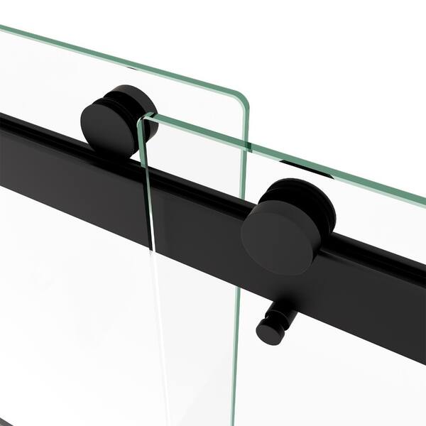 ZXDDMS 56 in.-60 in. W x 74 in. H Sliding Smi-Frameless Shower