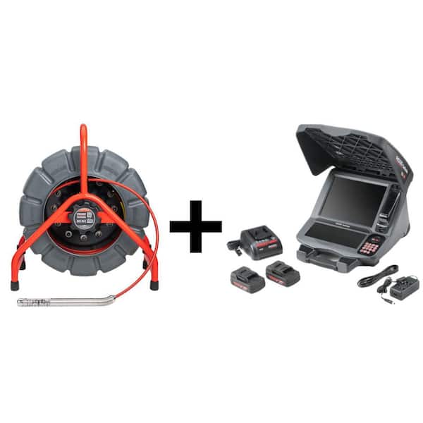 RIDGID SeeSnake Mini Pro Sewer Camera Inspection Reel 200 ft. Cable for 1.5 in.-8 in. Lines and CS12x 12 in. Monitor Kit Bundle
