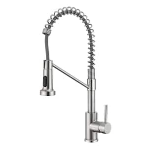 Single Handle Pull Down Sprayer Kitchen Faucet Single Handle in Brushed Nickel