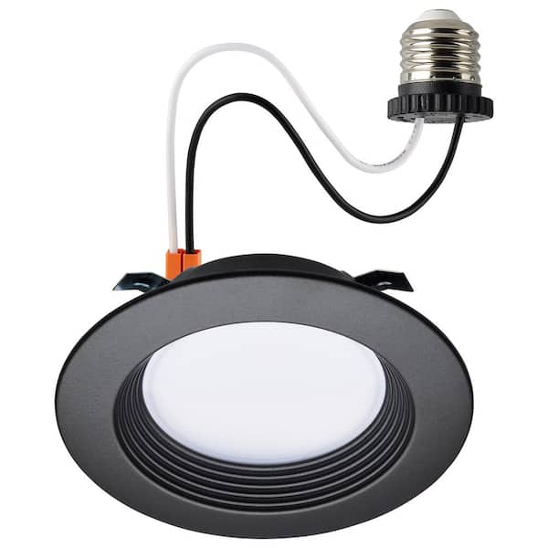 4 in. Adjustable CCT Canless Remodel IC Rated Dimmable Indoor Integrated LED Recessed Light Trim