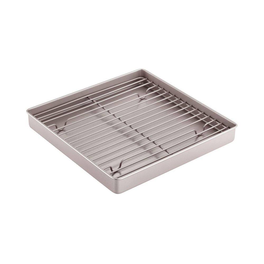 UUDULY 1-Piece Carbon Steel Non-Stick Roasting Pan with Rack Single ...