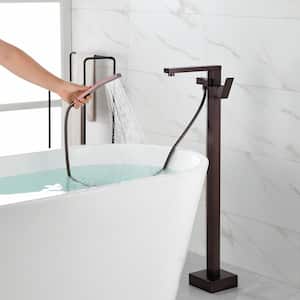 Freestanding Single Handle Bathroom Tub Faucet in Brown