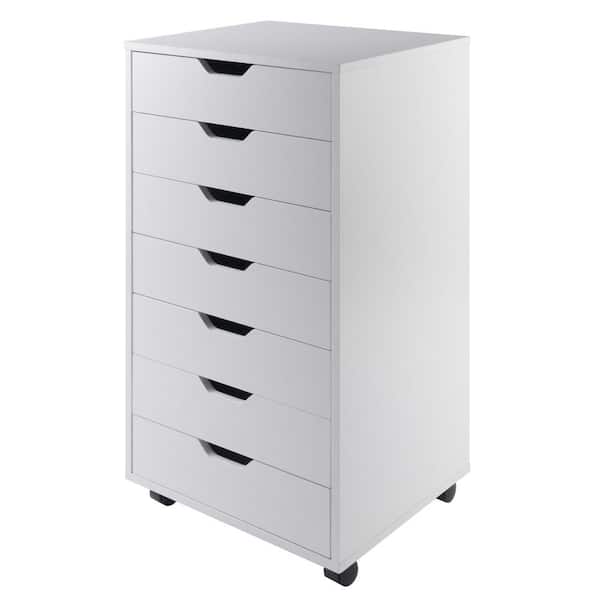 Winsome Wood Halifax White 7 Drawer, White Storage Cabinet With Drawers