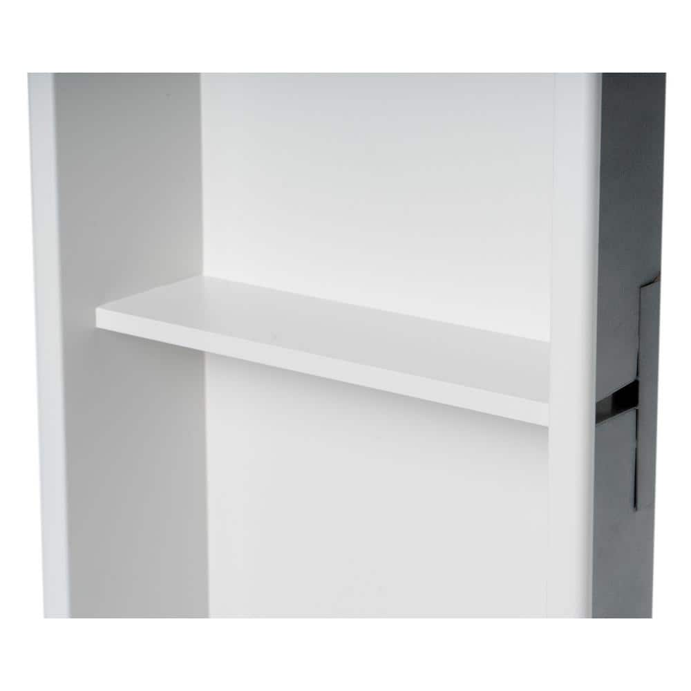 Matte White Stainless Steel Double Shelf Shower Niche