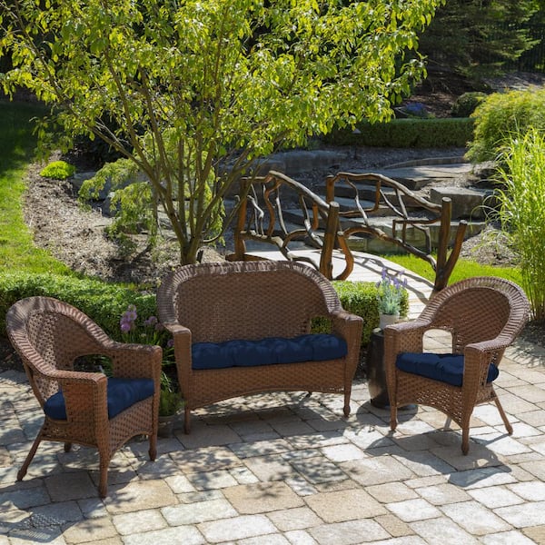 ARDEN 20 in. x 18 in. Rectangle Outdoor Seat Cushion in Sapphire