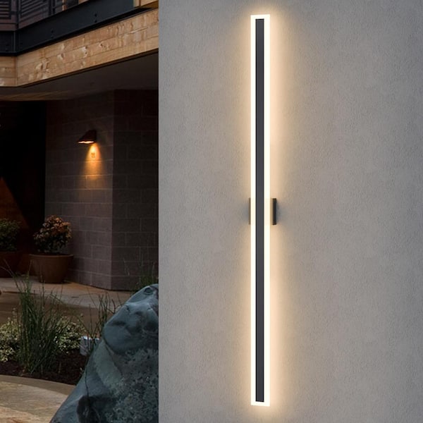 LamQee 63 in. 1-Light Black Modern Linear Integrated LED Indoor