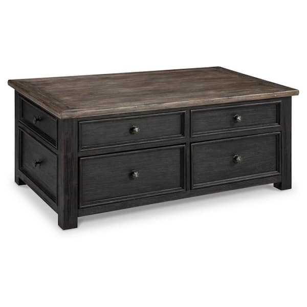 Tyler Creek 46 In. Brown/Black Rectangle Wood Coffee Table with Lift Top