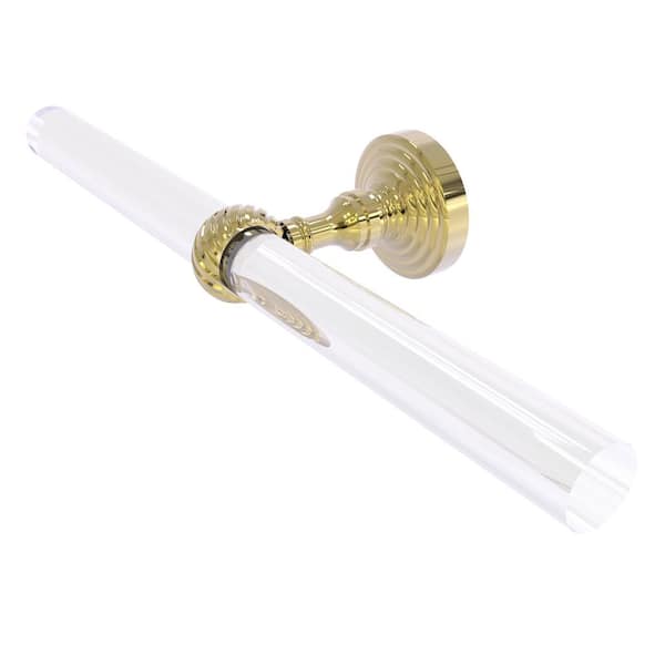 Allied Brass Pacific Grove Collection 13 in. Wall Mounted 2 Arm Guest Towel Holder with Twisted Accents in Unlacquered Brass