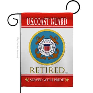 13 in. x 18.5 in. US Coast Guard Retired Garden Flag Double-Sided Armed Forces Decorative Vertical Flags
