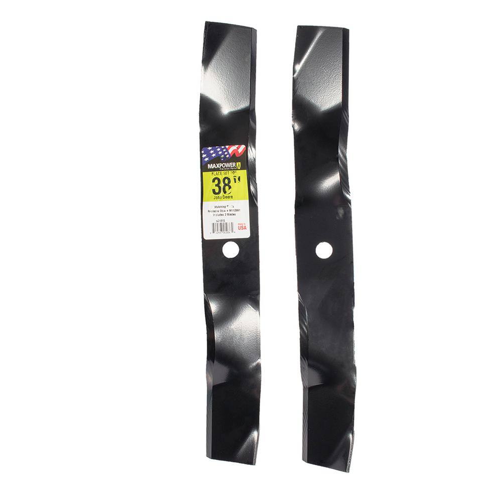 Maxpower 2 Blade Mulching Set For Many 38 In Cut John Deere Mowers Replaces Oem S Am M M And 50 2270 The Home Depot
