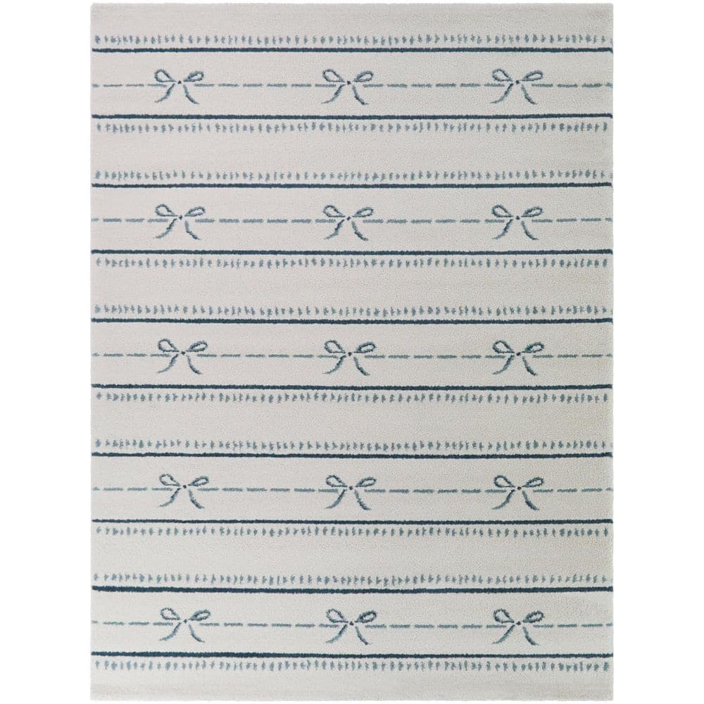 BALTA Lia Blue 4 ft. x 6 ft. Bow Horizontal Stripes Area Rug 3145323 ...