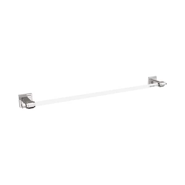 Glacio 24 in. Wall Mounted Towel Bar in Clear/Polished Nickel