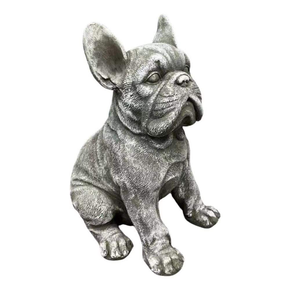"16"" Weatherproof Resin French Bulldog Statue, Rustic Stone Finish Outdoor Garden Decor for Patio, Yard, Lawn & Porch" price history on PriceWatchPro