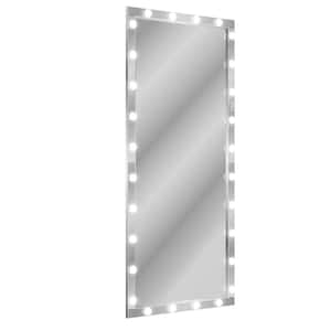 72 in. W x 36 in. H LED Rectangle Framed Full Length Vanity Silver Mirror with 3 Color Mode Lights for Living Room