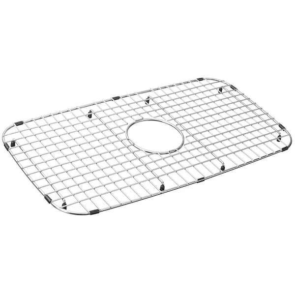 SERENE VALLEY 26.1 in. x 13.94 in. Center Drain Heavy-Duty Stainless Steel Sink Protector