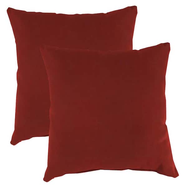 20 in. L x 20 in. W x 6 in. T Square Outdoor Throw Pillow in Canvas Brick (2-Pack)