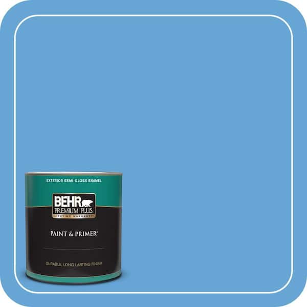 BEHR PREMIUM PLUS 1 qt. #560B-5 Ocean Tropic Semi-Gloss Enamel Exterior Paint & Primer