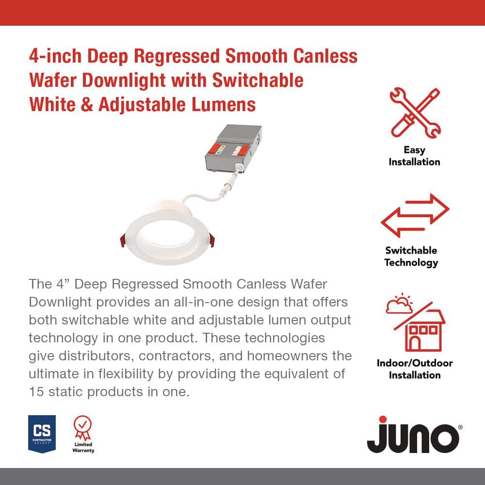 4" Aluminum LED Energy Star Canless Wafer Downlight