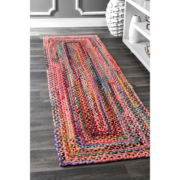 Tammara Colorful Braided Multi 3 ft. x 6 ft. Runner Rug