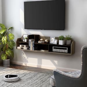 Rohan 63 in. Chestnut Brown Particle Board Floating TV Stand Fits TVs Up to 70 in. with Wall Mount Feature