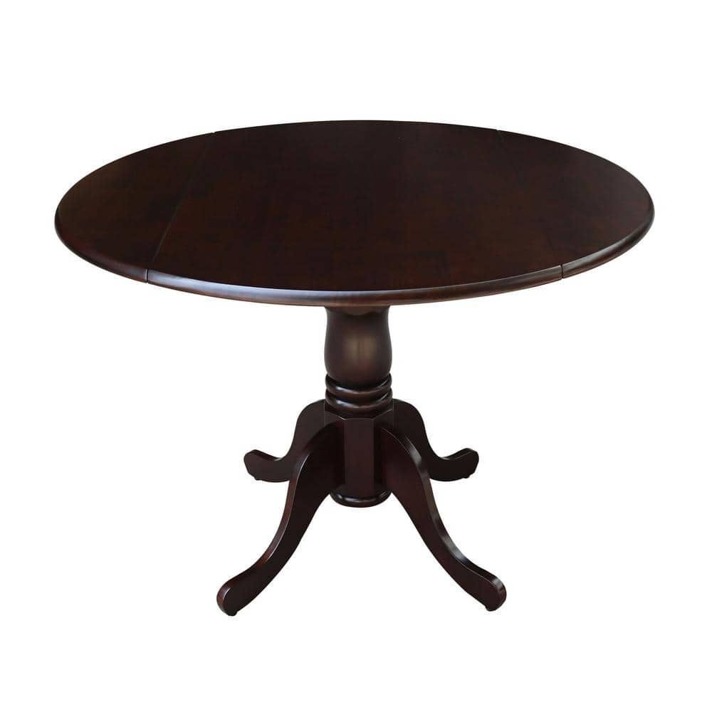 International Concepts Rich Mocha Solid Wood Dropleaf Dining Table T15 ...