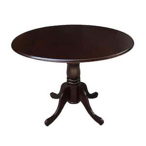 Rich Mocha Solid Wood Dropleaf Dining Table